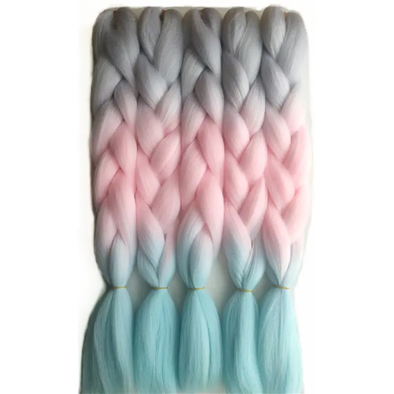 ใหม่มาถึงสี Ombre สังเคราะห์ Jumbo Braiding Hair Bulk 24 "100G แอฟริกัน Braiding สิ่งที่แนบมาสำหรับ Twist กล่องสไตล์ Locs