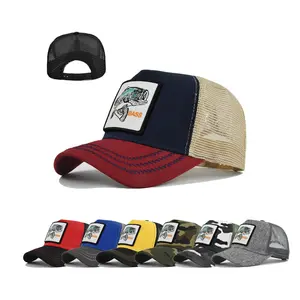En Stock Mode Broderie Patch Animal Casquette de Baseball Avec Mesh Sports Trucker Hat Caps avec Fish Patch