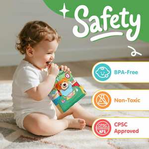 Libros de Actividades Táctiles y Sensoriales para Bebés, Juguete para el Tiempo Boca Abajo, Libro Interactivo para Bebés de 6, 9, 12 y 18 Meses - Product Image 3