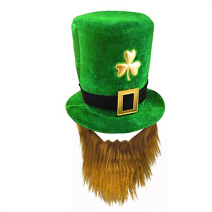 St Patrick's Day Green Top Hat Beard Ireland Clover Green Party Irish Hats Nouveauté Déguisements Accessoires pour St Patrick's Day - Product Image 5