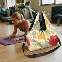 Sac de sport à bandoulière personnalisé avec imprimé Hibiscus et Plumeria Hawaïen pour le shopping, les voyages, le quotidien et les programmes d'étiquetage privé