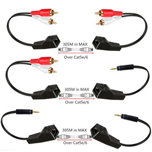 DC3.5mm 1/8 "estéreo a RCA de la señal de <span class=keywords><strong>Audio</strong></span> <span class=keywords><strong>Balun</strong></span> por Cat5/6 <span class=keywords><strong>RJ45</strong></span> hembra a 2RCA hombre/<span class=keywords><strong>RJ45</strong></span> a D-C estéreo de 3,5mm Cable de <span class=keywords><strong>Audio</strong></span> macho - Product Image 4