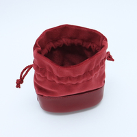 Sac de Maquillage en Gros en PU et Velours, Pochette Organisateur Personnalisable avec Logo, Sac Cadeau à Fond Rond pour Bijoux avec Cordon de Serrage