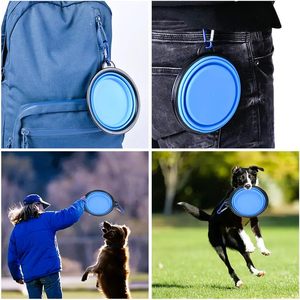 Nouvelle gamelle pliable 2-en-1 en silicone pour animaux de compagnie, pour l'extérieur, pour nourriture et eau, pour chat et chien - Product Image 3