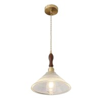 Luminaire suspendu en verre côtelé vintage nordique, lampe suspendue en verre vert pour salle à manger, îlot de cuisine, café et restaurant