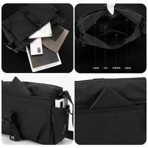 OEM Business Lightweight Large Capacity Waterproof Polyester Lining Outdoor Travel Square Zipper Portable Crossbody - Product Image 3