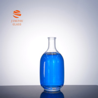 Botol Anggur Kaca Minimalis Bentuk Oval 500ml, Permukaan Halus, Logo Dapat Disesuaikan, Cocok untuk Kemasan Brandy dan Anggur Buah