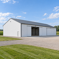 Bâtiment Agricole en Acier Facile à Assembler, Entrepôt Métallique Résistant aux Intempéries, Abri d'Atelier Anti-Corrosion