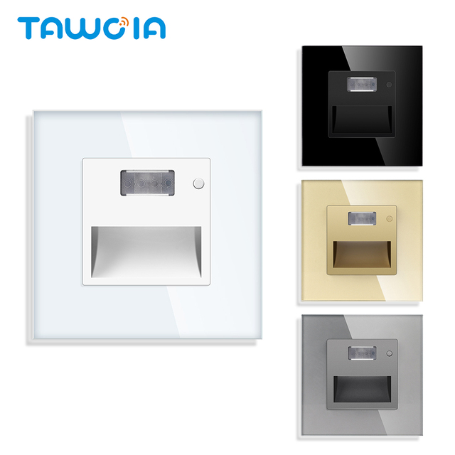 3 Mode 5 Optional Color Motion Sensor Switch LED Floor Lamps Motion Sensor Switch Corner Switch with Glass Frame EU UK