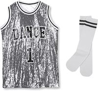 Vêtements de danse hip-hop pour filles, robe en jersey à paillettes pour enfants, débardeur long, costume de jazz, t-shirt de cheerleading