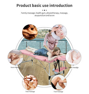 Lit <span class=keywords><strong>de</strong></span> <span class=keywords><strong>massage</strong></span> spa pliable moderne pour 2 personnes, réglable, capacité maximale 225 kg, en cuir PU, cadre en aluminium, rembourrage en éponge, certifié CE, pour salon - Product Image 5