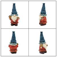 Lot de 3 mini-gnomes, panneaux de bienvenue, seaux à pommes et nichoirs en résine pour l'aménagement extérieur des parterres fleuris