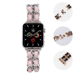 <span class=keywords><strong>Bracelet</strong></span> de montre en cuir et acier pour femmes Bracelets de luxe pour <span class=keywords><strong>Apple</strong></span> <span class=keywords><strong>Watch</strong></span> 8 7 6 SE 5 45mm 41mm <span class=keywords><strong>Bracelet</strong></span> pour IWatch Series 8 7 6 5 4 42mm 44mm - Product Image 4