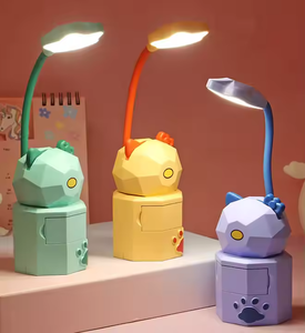 Lampe de bureau LED mignonne de dessin animé pour enfants, rechargeable par USB, protection des yeux, lumière de table à commande tactile, cadeau pour étudiant, lecture nocturne - Product Image 2