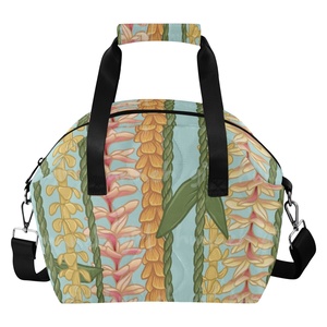 Hawaiian Puakenikeni <b>Lei</b> Design Insulated Lunch Bag with Adjustable Strap Custom Cooler Tote Bags for Work School Picnic Travel - Product Image 2