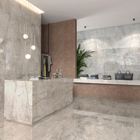 Dalle de carrelage en pierre frittée effet marbre poli, haute brillance, 900x1800, motifs infiniment variés, avec motif Bookmatch pour décoration murale