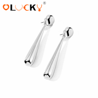 LUCKYJIU Fabricant de bijoux personnalisés, boucles d'oreilles en acier inoxydable plaqué or 18 carats, imperméables, en forme de larme, pour femmes, à porter tous les jours