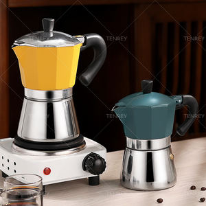 Tenrey 3/6/9/<span class=keywords><strong>12</strong></span> <span class=keywords><strong>tazas</strong></span> aleación de aluminio-top Moka Pot estufa inducción Acero inoxidable Moka Pot <span class=keywords><strong>cafetera</strong></span> <span class=keywords><strong>italiana</strong></span> - Product Image 1