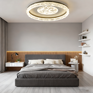 Nhà hiện đại dẫn đèn trần cho phòng ngủ & phòng khách đơn giản thời trang vuông Vòng tròn thiết kế với điều khiển từ xa AC Nguồn điện - Product Image 5