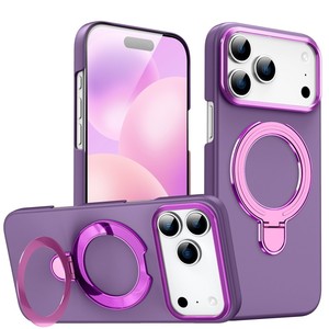 Senyork simple hard PC holder magnetic <b>charging</b> mobile phone <b>case</b> for iPhone 17 pro max 16plus 11 wholesale back cover - Product Image 5