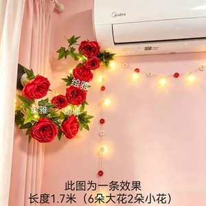 Guirlandes de roses artificielles uniques en soie pour décoration murale intérieure - Product Image 4