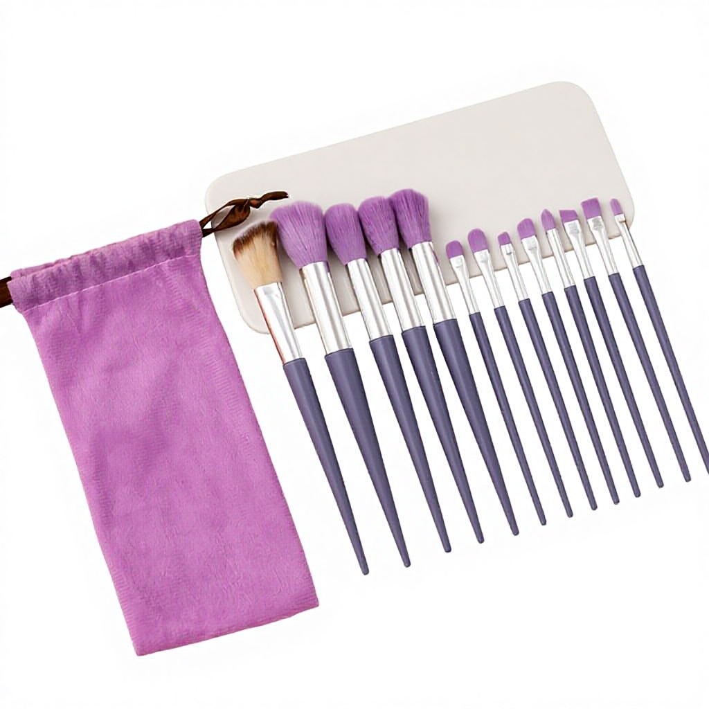 13 purple brush cloth bags