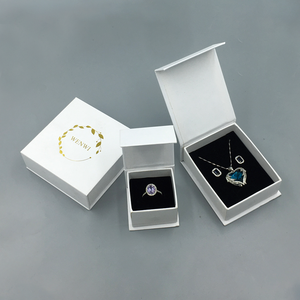 Tùy chỉnh màu trắng logo rỗng nhỏ từ vòng cổ hộp đồ trang sức cho quà tặng hiển thị bao bì - Product Image 1