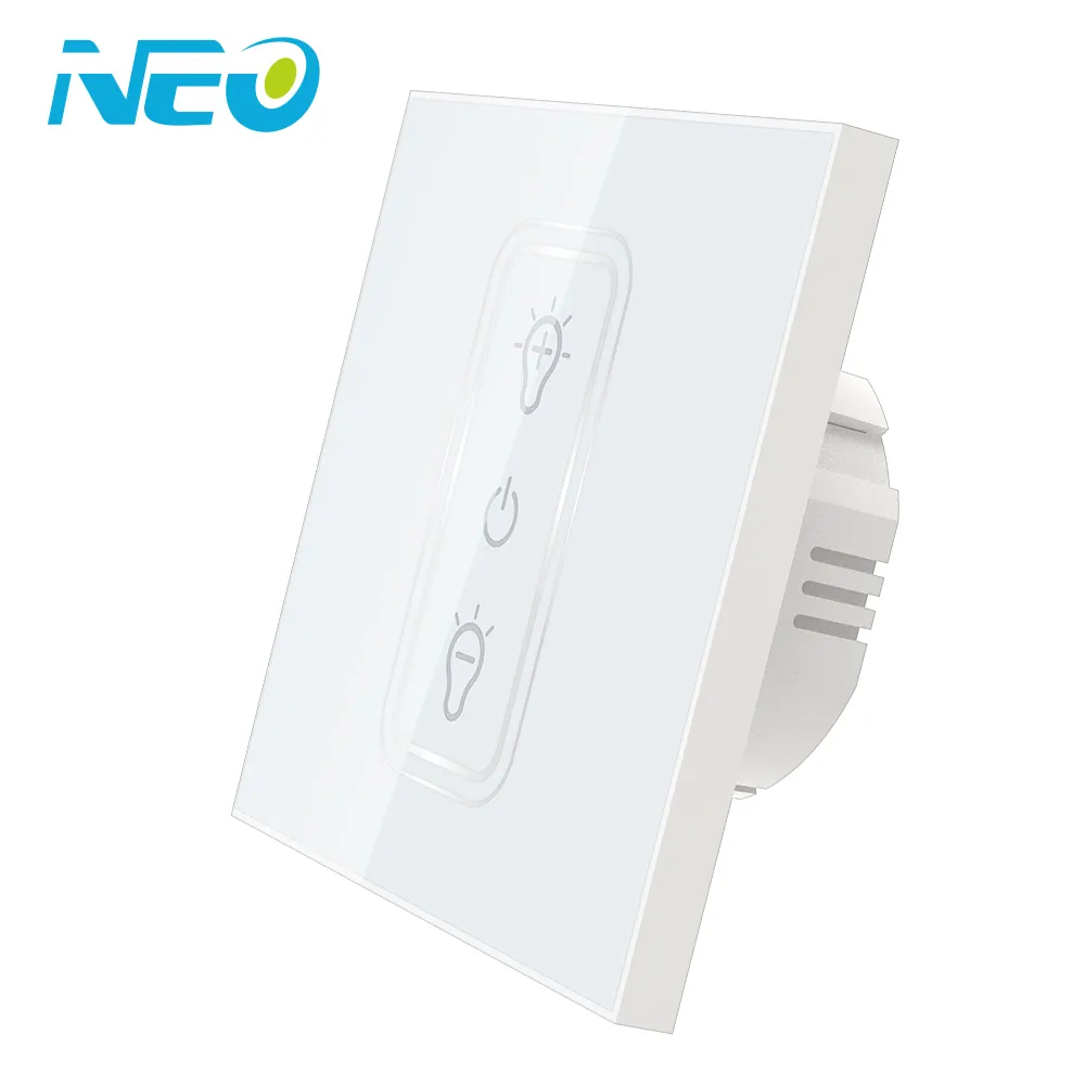 Neo smart home automation 220v eu glass touch sensitive led lights timer wall switch smart tuya wifi dimmer switch