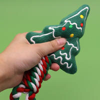 Jouets à mâcher de Noël de luxe en gros pour chiens, en peluche et coton, modèles animaux de dessin animé, multi-saveurs avec cordes