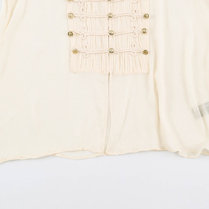 Chemisier en coton à manches longues de créateur personnalisé 2026, chemise romantique à boutons sur le devant avec fermetures à nœud grenouille, chemise décontractée vintage OEM/ODM - Product Image 3