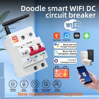 Disjoncteur intelligent WiFi Tuya 1P 2P 63A DC MCB Photovoltaïque Solaire 10V-100V avec contrôleur sans fil compatible Alexa Google
