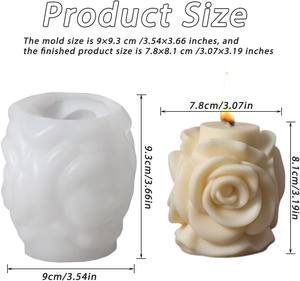 Khuôn silicon làm nến hình hoa 3D, làm thủ công, tự làm, đúc nhựa epoxy, xà phòng, trang trí, quà tặng ngày lễ tình nhân, ngày của mẹ, đám cưới - Product Image 2