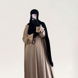 कस्टम प्लस आकार निदा अबाया, रफ़ल आस्तीन और जेब थोक सामान के साथ महिलाओं मुस्लिम पोशाक रामदान अबाया - Product Image 4