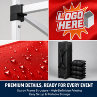 Tente pliante 3x3m avec cadre en aluminium et tube diamanté de 50mm, imperméable, pour publicité extérieure, salons professionnels et expositions