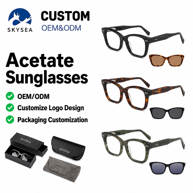 Wholesale Eco Friendly Bio Acetate Clip on Sunglasses Vintage Tortoiseshell UV400 Sustainable Recycled OEM