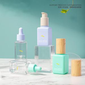 Flacon compte-gouttes carré personnalisé de 30 ml en PET dépoli, peint par pulvérisation, coloré, pour sous-conditionnement de liquides originaux couleur macaron - Product Image 2