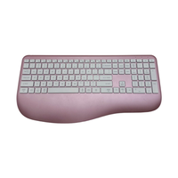 Clavier sans fil ergonomique OEM neuf avec interrupteur à ciseaux, rechargeable, double mode 2.4G BT, design divisé pour le bureau