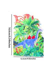 <span class=keywords><strong>Carte</strong></span> de vœux pour enfants surprise, anniversaire, dessin animé, volcan fantastique, dinosaure, parc, double porte, pop-up, en stock - Product Image 5