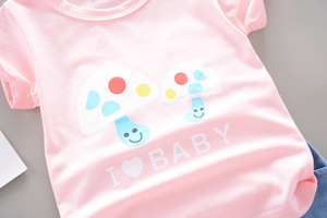 Conjuntos de Ropa Casual para Bebé, Conjunto con Estampado que Incluye Camiseta de Manga Corta y Pantalones de Mezclilla - Product Image 3