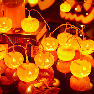 Guirlandes lumineuses LED en forme de citrouille, lanternes décoratives d'Halloween pour fêtes, maison, vacances, pendentifs lumineux - Product Image 1
