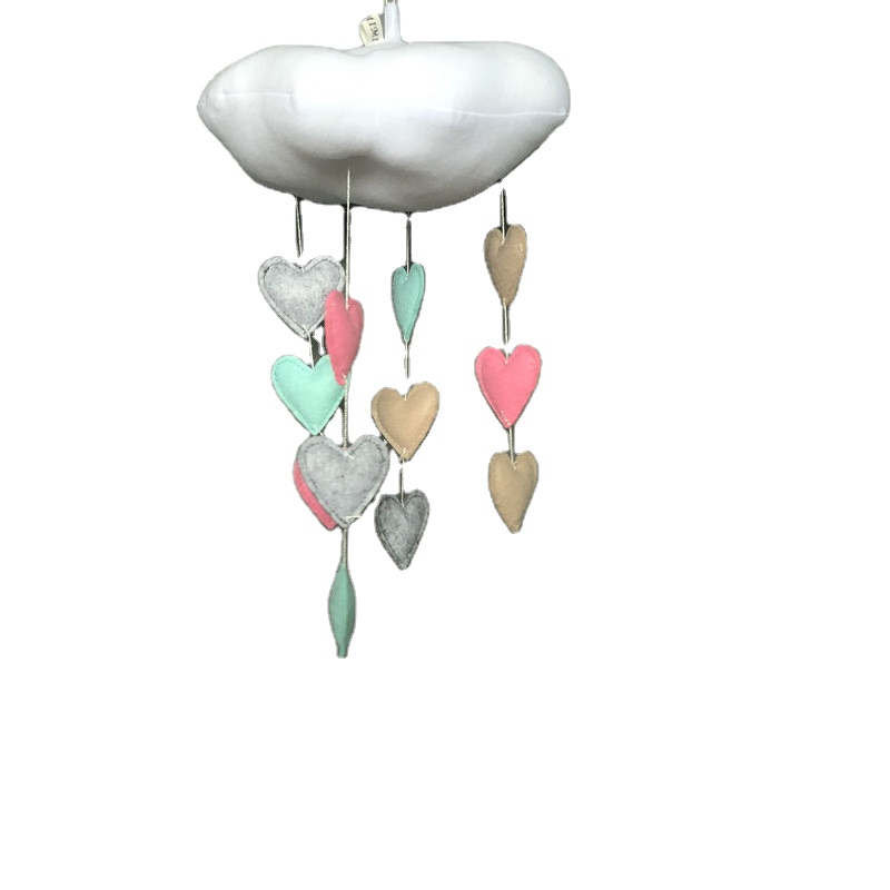 Мягкое белое облако с красочными сердцами, Детская Войлочная игрушка для новорожденных, украшение для детской комнаты, настенное украшение