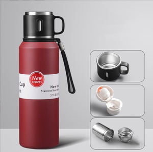 Nueva botella de agua deportiva sin Bpa frasco de vacío de boca ancha doble pared aislada con tapa de correa de asa - Product Image 6