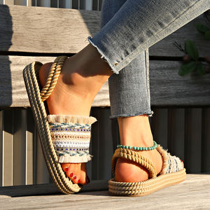 Nouvelle Arrivée 2025 – Chaussons Plats Tissés pour Femme, Idéals pour l'Été et la Maison - Product Image 3