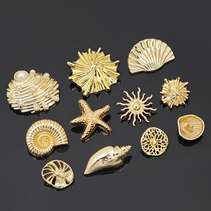 Custom Shell pulsante forma speciale conchiglia di mare conchiglia stella irregolare oro lega di zinco gambo metallo bottone per i vestiti - Product Image 4