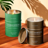 Bougie parfumée en forme de fût à huile, bougie aromathérapeutique créative en métal, bougie en cire de soja naturelle multi-parfums pour la décoration de la maison