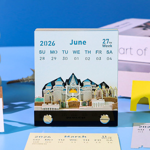 Hot bán nhà máy bán trực tiếp 3D Memo Pad tay rách rời lá lịch thắp sáng Cinderella lâu đài 3D mô hình lịch 2026 - Product Image 2