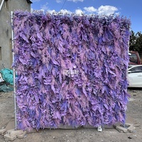 Harga Dekorasi Pernikahan Roll up Backdrop Ungu 8Ft X 8Ft Bunga Artificial Panel Sutra Dinding Bunga
