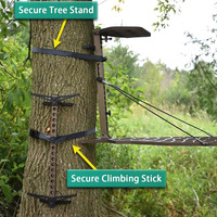 Sangle de fixation rapide pour bâton de trekking en bambou à 3 sections, support d'arbre, échelle, remplacement, fixation portable pour la randonnée, verrouillage rapide