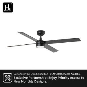 Ventilateurs de plafond LED modernes 4 pales en bois Moteur CC Télécommande Ventilateur de plafond extérieur abordable avec télécommande - Product Image 6