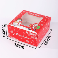 Boîte d'emballage pour cupcakes de Noël, boîte à dessert transparente pour mousse et tarte aux œufs, boîte à pâtisserie à emporter en stock